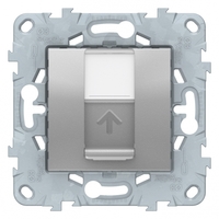 Механизм розетки компьютерная UNICA NEW RJ45 одиноч. кат.5е UTP алюм. SchE NU541130 Schneider Electric