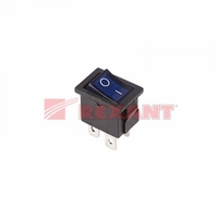 Выключатель клавишный 250В 6А (4с) ON-OFF син. с подсветкой Mini (RWB-207 SC-768) Rexant 36-2191