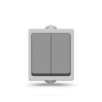 Выключатель Аллегро 2 клавиши IP54 серый Universal 1280