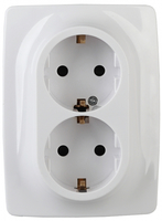 Розетка Эра 12 2X2P+E Schuko 16A-250В IP20 винт белый СУ Б0029238 (Энергия света)