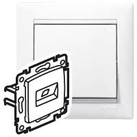 Механизм розетки компьютерной 2-м СП Valena RJ45 кат.6 STP на винтах бел. Leg 774245 Legrand