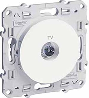 Розетка телевизионная оконечная TV 1-м Odace механизм бел. SchE S52R445 Schneider Electric