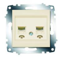Механизм розетки телеф. 2-м Cosmo RJ11 + крем. ABB 619-010300-222