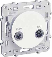 Механизм розетки R-TV-SAT 1-м СП Odace бел. SchE S52R454 Schneider Electric