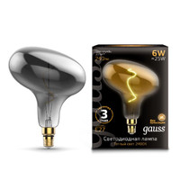 Лампа светодиодная филаментная Black Vintage Filament Flexible 6Вт FD180 2400К E27 220х280мм Gray Gauss 165802008