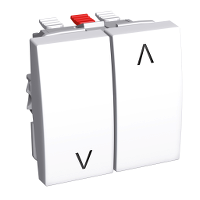 Выключатель двухклавишный для жалюзи 16А IP20 белый - ALB44087 Schneider Electric
