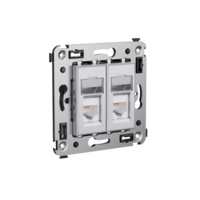Компьютерная розетка RJ-45 в стену, кат.6 двойная экранированная"Avanti", "Закаленная сталь" | 4404394 DKC (ДКС)