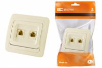 Розетка компьютерная RJ-45 + TФ (RJ-11) сл. кость "Валдай" | SQ1804-0115 TDM ELECTRIC