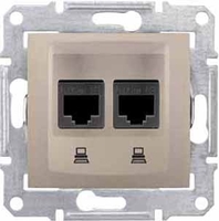 Механизм розетки компьютерной 2-м СП Sedna RJ45 кат.5E STP экранир. титан SchE SDN4600168 Schneider Electric
