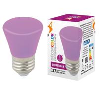 Лампа светодиодная LED-D45-1W/PURPLE/E27/FR/С BELL Колокольчик 1Вт матовая фиолет. E27 декоративная (упак. картон) Volpe UL-00005644 Uniel