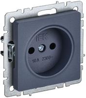 Розетка BRITE РС10-1-0-БрМ 10А без заземл. защ. шторок маренго IEK BR-R10-10-K35 (ИЭК)