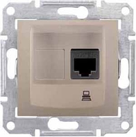 Розетка компьютерная 1-м СП Sedna RJ45 кат.5E UTP неэкранир. механизм титан SchE SDN4300168 Schneider Electric
