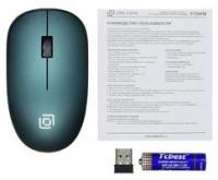 Мышь 515MW черн./зел. оптическая 1200dpi беспроводная USB 2but GREEN ОКЛИК 1018269