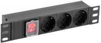 Блок розеток 3-м PDU немец. станд. LED 1U вх. С14 10" ITK PH12-3D3-P IEK (ИЭК)