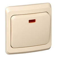 Переключатель проходной 1-кл. СП Этюд 10А IP20 с подсветкой крем. SchE BC10-007K Schneider Electric