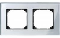 Рамка 2-м Merten стеклянная бриллиант серебро SchE MTN4020-3260 Schneider Electric