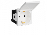 Розетка 1-м 2мод. Avanti "Белое облако" 16А IP41 2P+E защ. шторки с крышкой бел. DKC 4400012 (ДКС)
