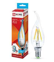 Лампа светодиодная LED-СВЕЧА НА ВЕТРУ-deco 9Вт 230В Е14 4000К 810Лм прозр | 4690612026244 IN HOME