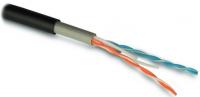 (куски) Кабель для сетей Industrial Ethernet, категория 5e, 2x2x24 AWG (0.51 мм), однопроволочные жилы (solid), U/UTP, внутренней и внешней прокладки (-40°C – +70°C), двойная оболочка, PVC (UV), черный (30871) Hyperline