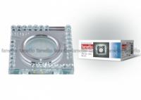 Светильник декоративный встраиваемый DLS-L101 GU5.3 CHROME/CLEAR "Luciole" квадрат без лампы доп. светодиодная подсветка 3Вт основание металл цвет хром отделка стекло прозр. Fametto 09998