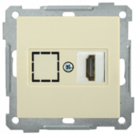 Механизм розетки СП HDMI BOLERO РHDMI-0-Б крем. IEK EHB10-K33 (ИЭК)
