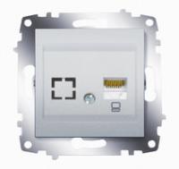 Механизм розетки компьютерной 2-м Cosmo RJ45 кат.6 + гнездо алюм. ABB 619-011000-247
