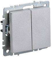 Выключатель 2-кл. СП BRITE ВС10-2-0-БрА 10А алюм. IEK BR-V20-0-10-K47 (ИЭК)