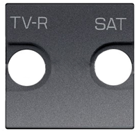 Накладка для TV-R-SAT розетки, 2-модульная, серия Zenit, цвет антрацит | 2CLA225010N1801 ABB N2250.1 AN