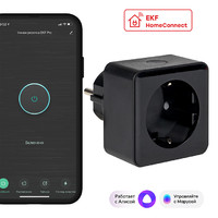 Розетка умная Wi-Fi PRO 1-м 16А IP20 черн. HomeConnect EKF RCS-2-WF