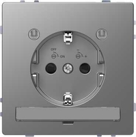 Розетка 1-м СП 1мод. Merten D-Life 16А IP20 с заземл. LED-модулем SD нерж. сталь SchE MTN2304-6036 Schneider Electric