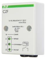 Реле контроля фаз CZF (монтаж на плоскость; 3х400/230+N 8А 1Z IP65) F&amp;F EA04.001.001 Евроавтоматика ФиФ