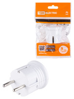 Вилка с/з круглая белая 10А 250В | SQ1806-0199 TDM ELECTRIC