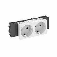 Розетка двойная 0° Modul45connect с з/к, 250 В, 16A (белый) (STD-D0C RW2) | 6120362 OBO Bettermann