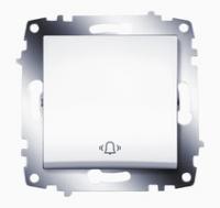 Выключатель кнопочный с символом Звонок белый - 619-010200-207 Cosmo ABB