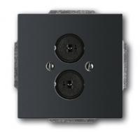 Плата центральная 2-разъема для LS solo/fut. черн. бархат ABB 2CKA001723A0259