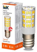 Лампа светодиодная CORN капсула 5Вт 230В 3000К керамика E14 IEK | LLE-CORN-5-230-30-E14 (ИЭК)