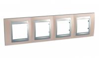 Рамка 4-м Unica Top оникс/алюм. SchE MGU66.008.096 Schneider Electric