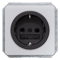 СЕРЕБРЯНЫЙ РОЗЕТКА SCHUKO 10/16А 250В ЧЕРНОЕ ГНЕЗДО ЭЛ.-МЕХАНИЧ ЧАСТЬ DELTA PROFIL Siemens 5UB1465