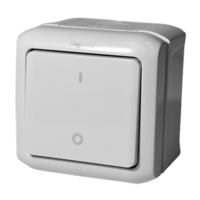 Выключатель одноклавишный, IP44 наружный, двухполюсный, серый - 782339 Legrand