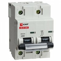 Автоматический выключатель ВА 47-100, 2P 50А (C) 10kA EKF | mcb47100-2-50C