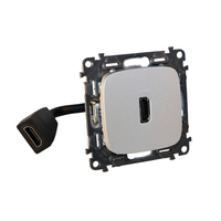 Розетка HDMI Valena ALLURE с предварительно подкл. разьемом лицевой панелью алюм. Leg 755167 Legrand