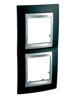 Рамка 2-м Unica Top верт. родий/алюм. SchE MGU66.004V.093 Schneider Electric
