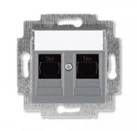 Розетка информационная Levit двойная 2хRJ45 кат. 5e сталь ABB 2CHH295118A6069