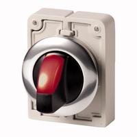 Переключатель плоский 30мм с подсветкой фиксацией 2 поз. M30C-FWLKV-R красн. EATON 187125