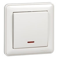 Выключатель 1-кл. СП W59 10А IP20 10AX с подсветкой в сборе бел. SchE VS110-153-18 Schneider Electric