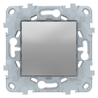 Выключатель 1-кл. 2мод. СП Unica New IP21 (сх. 1) 250В 10AX механизм алюм. SchE NU520130 Schneider Electric