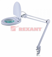 Лупа на струбцине , круглая, 8D, с подсветкой и крышкой, белая | 31-0221 REXANT