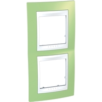 Рамка 2-м Unica Хамелеон верт. зел. яблоко/бел. SchE MGU6.004V.863 Schneider Electric