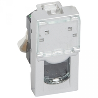 Розетка компьютерная СП 1мод. Mosaic RJ45 кат.5E UTP механизм алюм. Leg 079451 Legrand