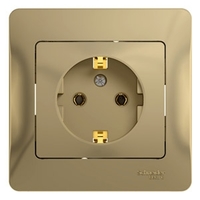 Розетка 1-м СП Glossa 16А IP20 с заземл. в сборе титан SchE GSL000442 Schneider Electric